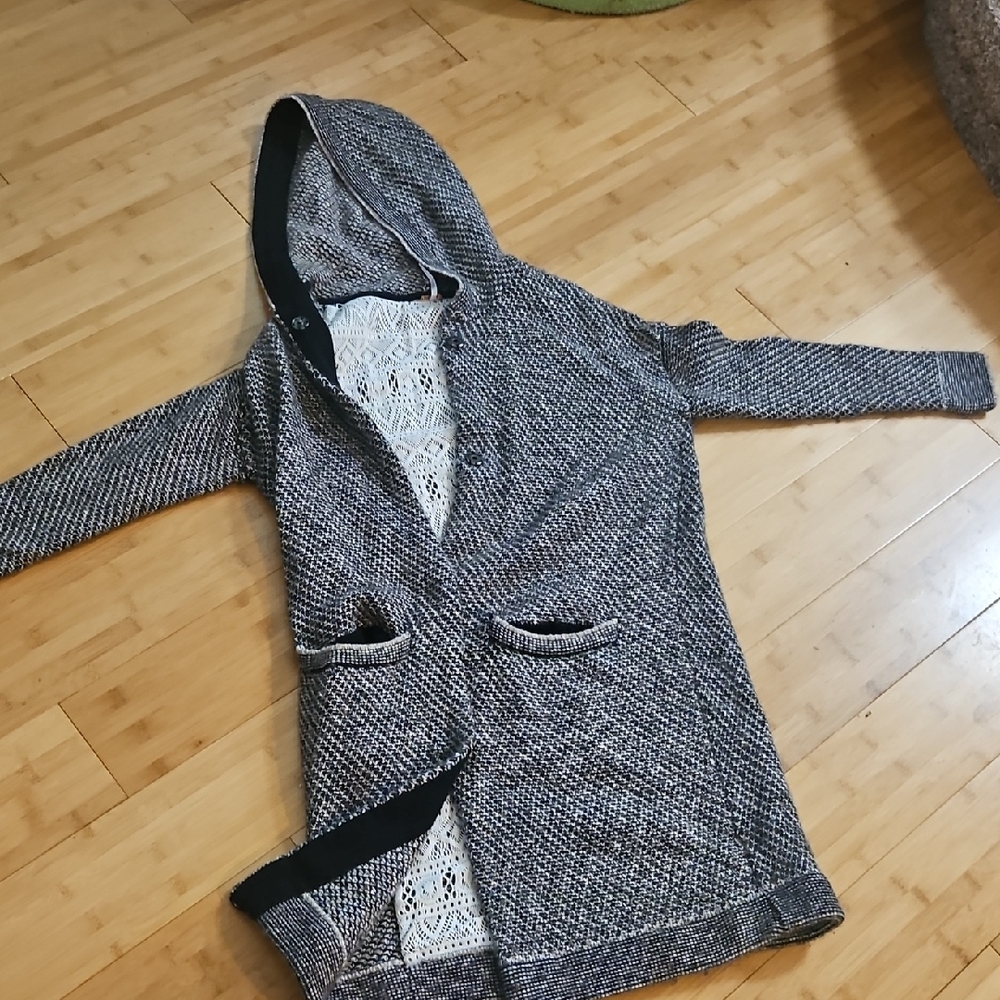 Free People Awsome Knit  Hooded Jacket Sweater